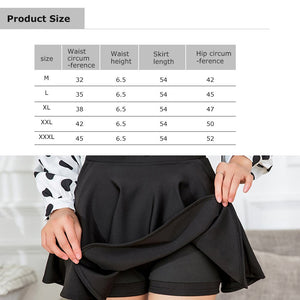 Summer Women Large Swing Pocket Skirt Anti-flash Security A-line Skirt Black/XXL