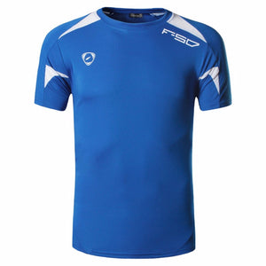 Outdoor Summer Men\'s Short Sleeve Sports T Shirts Fast Drying Clothes Fitness Cycling Shirt LSL320 Blue/M