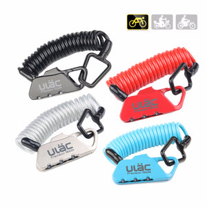 ULAC K-2N Lock Mountain Bike U Lock Anti-theft Password Bicycle Locks Cable 2*9cm Mini Zinc Alloy Cable Lock Black