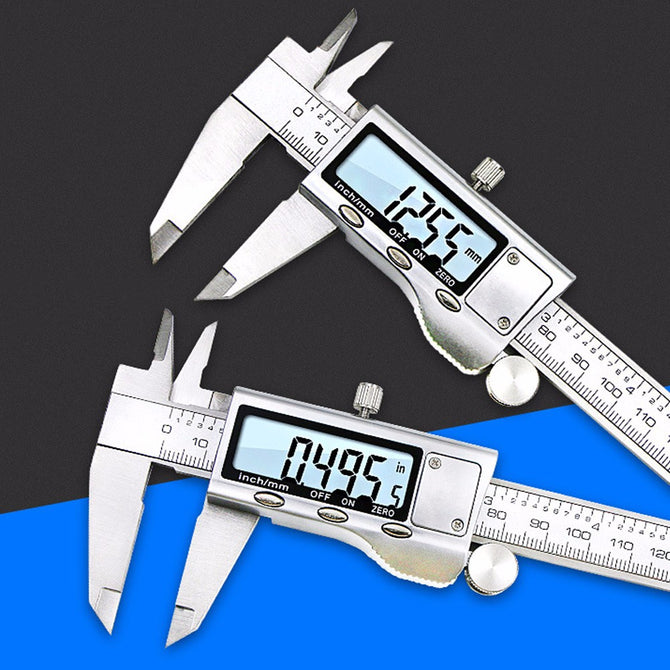 Full Metal Stainless Steel Vernier Caliper, 0-150mm Electronic Digital Caliper, LCD Micrometer Measuring Tool Silver
