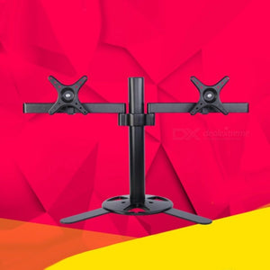 17-27" Desktop Dual Screen Holder TV Mount Monitor Holder Arm 2 LCD Monitor Holder 2 Screens Monitor Bracket Black Black