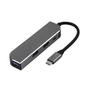 Nintendo Type-C TO HDMI+USB 3.0 Cables 4 Port USB 3.1Type-C To HDMI Cable USB Hub Adapter Silver