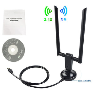 1200M Wireless Network Card 2.4G/5.8G USB3.0 Double Frequency USB Fast Ethernet Wifi Acceptor Black