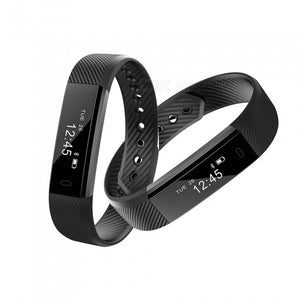XSUNI ID115 Bluetooth Smart Bracelet with Sports Step Count Pedometer, IP67 Waterproof - Black