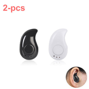 Cwxuan 2PCS Mini Wireless in-Ear Earbuds Bluetooth Earphone Headset with Mic for Samsung Xiaomi Huawei IPHONE - Black + White