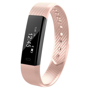XSUNI ID115 Bluetooth Smart Bracelet with Sports Step Count Pedometer, IP67 Waterproof - Pink