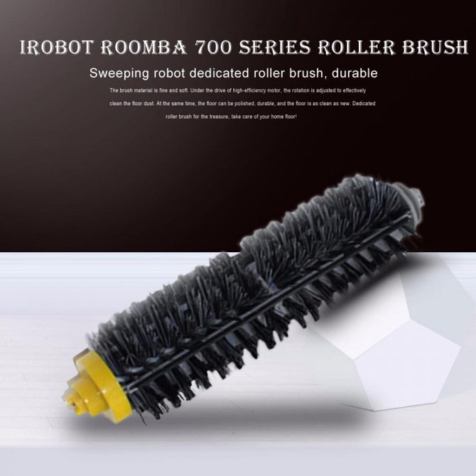 Bristle Brush + Flexible Beater Brushes For IRobot Roomba Vacuum Cleaner Parts 600 700 Series 760 770 780 790 Black