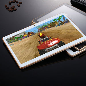 10.6" Ultra Slim Tablet Android 7.0 Quad Core 16GB Tablets Capacitive Screen Support USB TF Card Gold