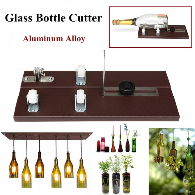 Glass Bottle Cutter, Sturdier Aluminum Alloy DIY Cutting Tool With Cutting Thickness 3-10mm Brown