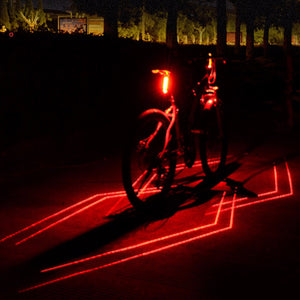 USB Rechargeable Laser Rear Tail Light, Bike Lamp Taillight, Bicycle Cycling Red LED Safety Warning Light Red