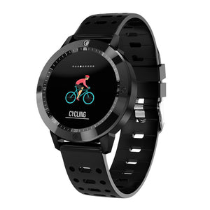 1.3 Inch Color Circular Screen CF58 Smart Bluetooth Bracelet with Heart Rate / Blood Pressure / Blood Oxygen Monitoring - Black