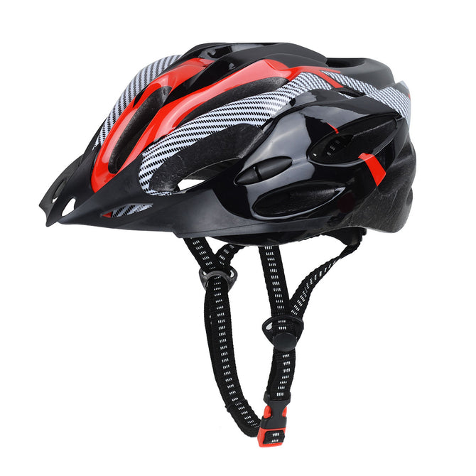 21-Hole Adjustable Lightweight Carbon Fiber Bicycle Cycling Helmet for Men, Women - Black Red