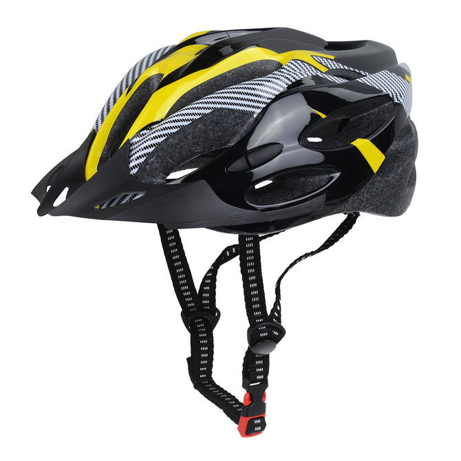 21-Hole Adjustable Lightweight Carbon Fiber Bicycle Cycling Helmet for Men, Women - Black Yellow