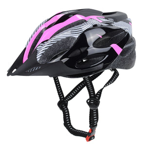 21-Hole Adjustable Lightweight Carbon Fiber Bicycle Cycling Helmet for Men, Women - Black Pink