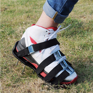 Grass Spiked Gardening Walking Revitalizing Lawn Aerator Sandals Shoes Garden Cultivator 1 Pair (Black)