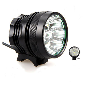ZHAOYAO T6 7-LED Super Bright Bicycle Headlights Mountain Bike Light, US Plug Power Adapter