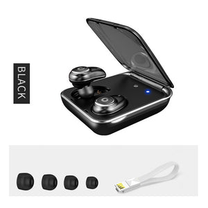 XSUNI i7 Plus Binaural TWS Wireless Bluetooth Headset, Stereo Sports Running Touch Mini Invisible Earphone - Black