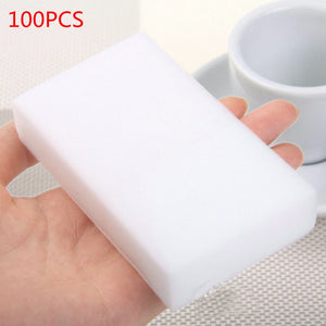 100Pcs/Lot High Quality Melamine Sponge, Magic Sponge Eraser Dish Cleaner For Kitchen Office Bathroom Cleaning, 10x7x3cm White
