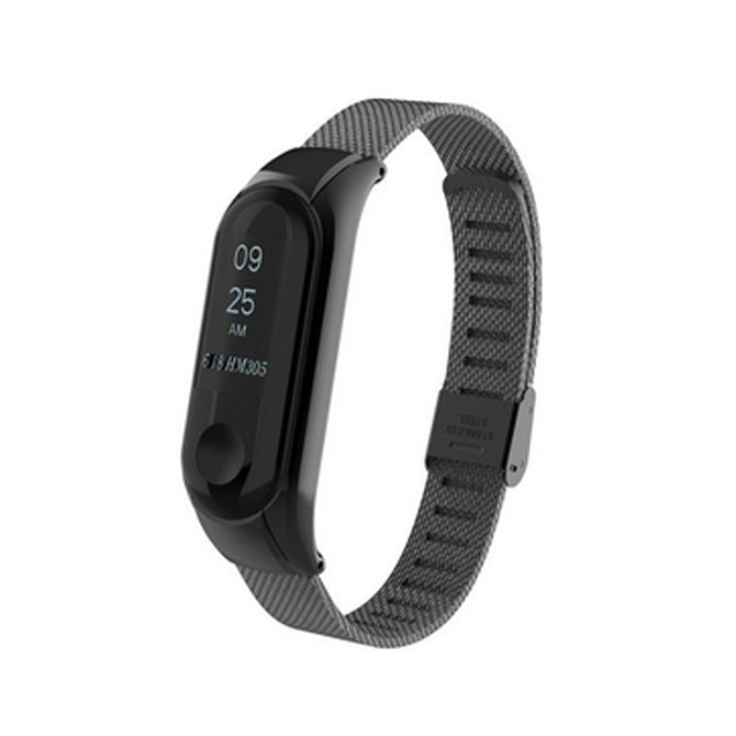 Metal Replacement Wrist Band Strap for Mi Band Miband 3 Smart Bracelet - Black