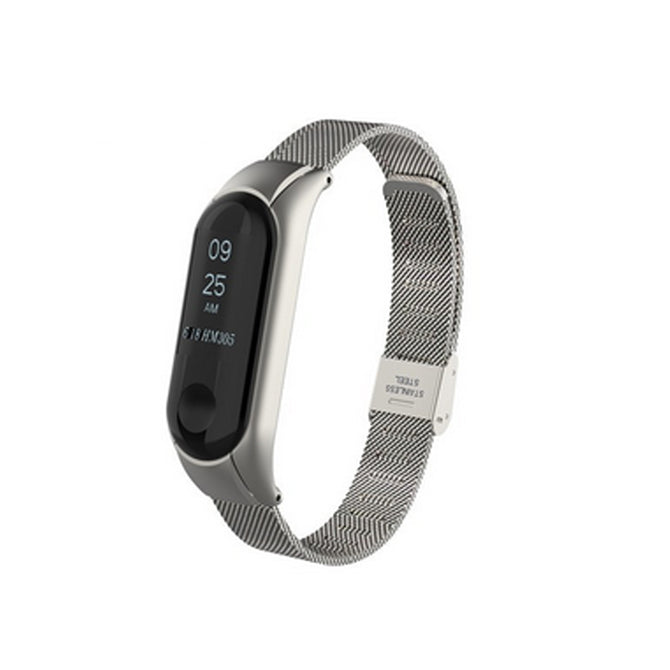 Metal Replacement Wrist Band Strap for Mi Band Miband 3 Smart Bracelet - Silver