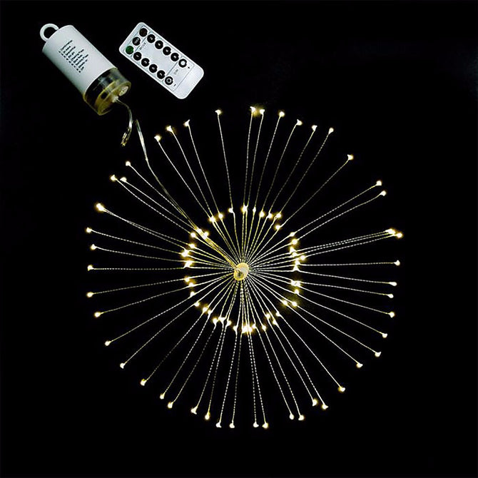 Remote Control LED Explosion Fireworks Modeling Lamp Light LED Boom Copper Wire Lantern 51-100 Head 20cm Warm White/0-5W