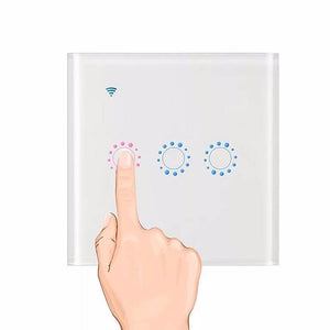 Portable Wi-Fi Smart Touch Remote Control Switch, Work With Amazon Alexa / Google Home White