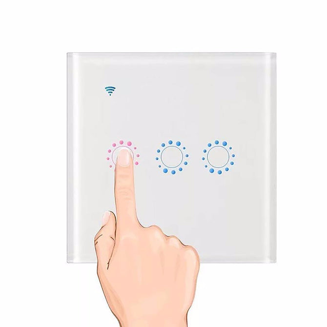 Portable Wi-Fi Smart Touch Remote Control Switch, Work With Amazon Alexa / Google Home White