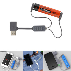 ESAMACT Magnetic 18650 Battery Charger Portable USB Charger for Li-ion Battery - Grey