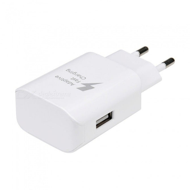 USB 5V / 9V Fast Charging Travel Wall Powe Adapte for Samsung Mobile Phone - White (EU Plug)