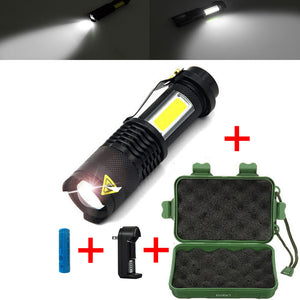 ESAMACT Portable Mini Waterproof LED Flashlight, Zoom LED Torch Penlight, Use AA 14500 Battery Lighting lantern
