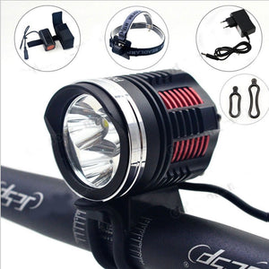 ZHAOYAO L2 3-LED Super Bright Bicycle Headlight Mountain Bike Light + Battery Pack + EU Plug Adapter