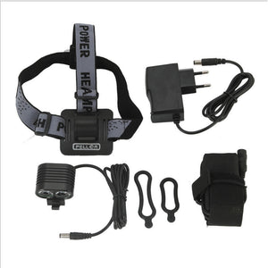 ZHAOYAO L2 2-LED Super Bright Bicycle Headlight Mountain Bike Light + Battery Pack + EU Plug Power Adapter