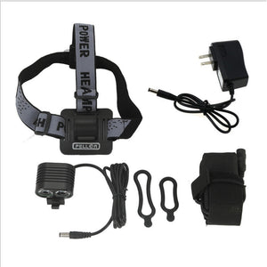 ZHAOYAO L2 2-LED Super Bright Bicycle Headlight Mountain Bike Light + Battery Pack + US Plug Power Adapter