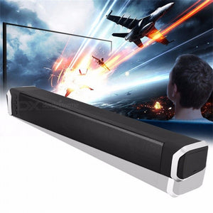 Soundbar 10W Portable Strip Shaped Stereo Bluetooth Wireless Speakers Home Theater Speaker Black