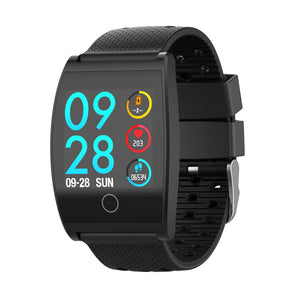 QS05 Smart Bracelet Touch Color Screen Sports Wrist Watch Heart Rate Blood Pressure Monitoring - Black
