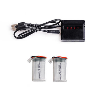 2pcs/lot 3.7V 600mAh 25C Capacity Lipo Batteries 802540 + X4 Charger For Molex 50005 RC Quadcopter Drone