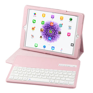 COOHO IP071 lychee Pattern Detachable Keyboard Case for IPAD 5 / 6 / Air1 / Air2 / Pro 9.7", IPAD 2017 / 2018 - Pink