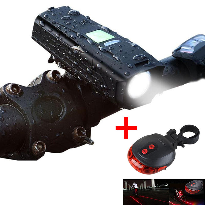 ESAMACT Rechargeable Bike Front, Handlebar Cycling T6 LED Light Flashlight