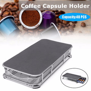 Coffee Pods Holder 42 Pod Revolving Coffee Capsule Holder Storage Stand Chrome Tower Mount Rack Espresso Coffee Display 40 Pcs