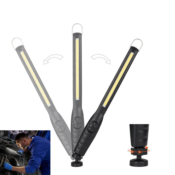ESAMACT USB Rechargeable Work Light Torch 1*COB Light Strip Flashlight LED Car Styling Using Touchable Night Lights - Black