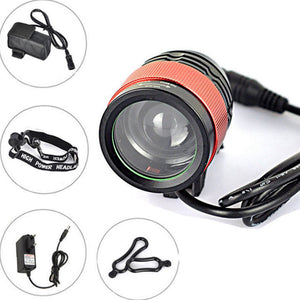 ZHAOYAO LED Zoom T6 Outdoor Riding Long-Range Waterproof Charging Bicycle Headlight with Battery + Charger