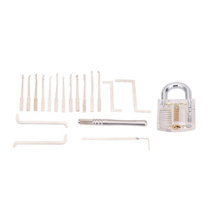 HakkaDeal 12Pcs Single Hooks + Transparent Padlock Exercise Lock Tool Set