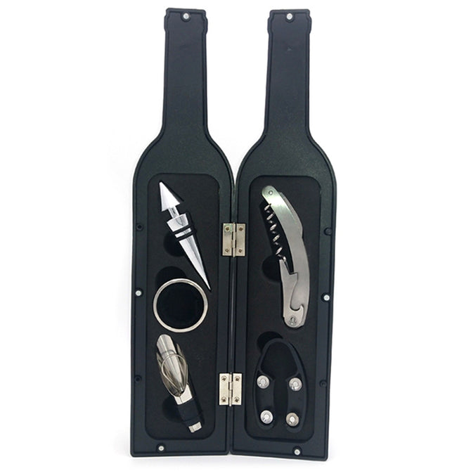 Red Wine Design of a Variety Of Open Bottle Storage Tools - Black