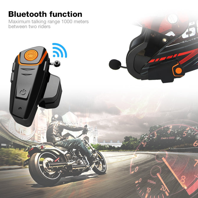BT - S2 1000m Bluetooth Helmet Headset, Motorcycle Intercom - EU Plug