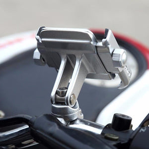 MOTOWOLF Universal Aluminum Alloy Motorcycle Phone Holder Support, Telephone Bracket For GPS Bike Handlebar - Silver Silver