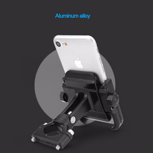 MOTOWOLF Universal Aluminum Alloy Motorcycle Phone Holder Support, Moto Telephone Bracket For GPS Bike Handlebar - Black Black