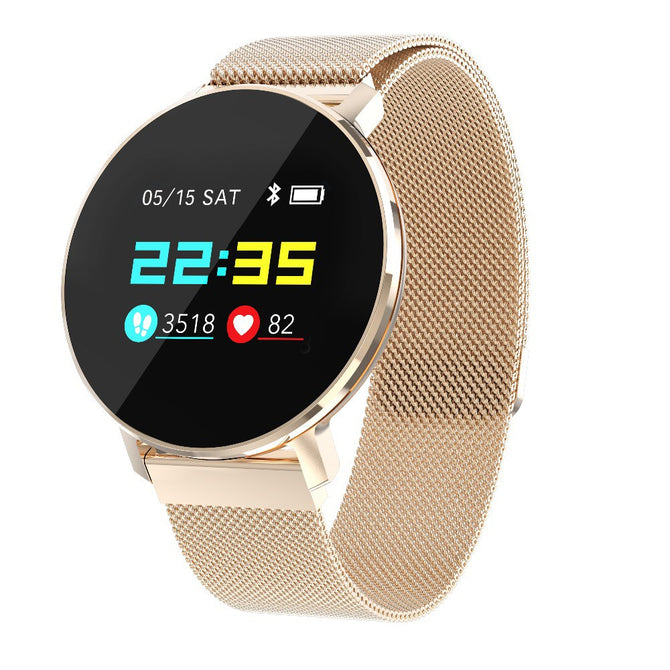 T5 Full Color Screen Smart Bracelet W/ Fitness Activity Tracker, Heart Rate Monitor, BP SPO2 Pedometer, IP68 Waterproof Gold