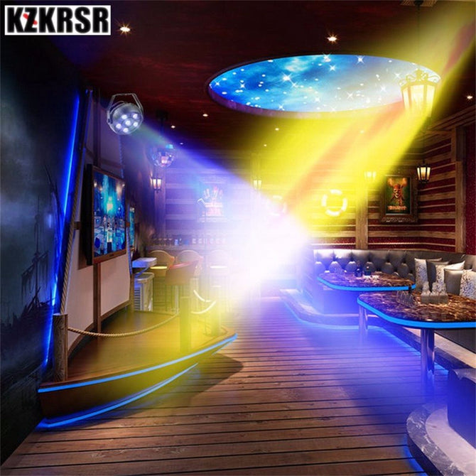 AC90-240V Portable 6-LED 3 In 1 Stage Light, 9W Disco Party Laser Light, DJ KTV Wash RGB Effect Equipment For Home Party Multi/EU Plug