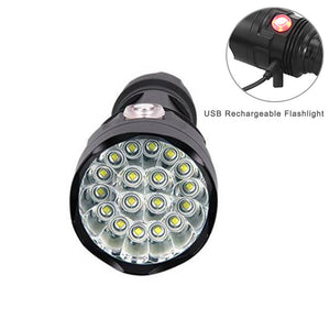 ESAMACT 18-LED CREE XML-T6 LED Torch, USB Rechargeable 6-Mode Flashlight