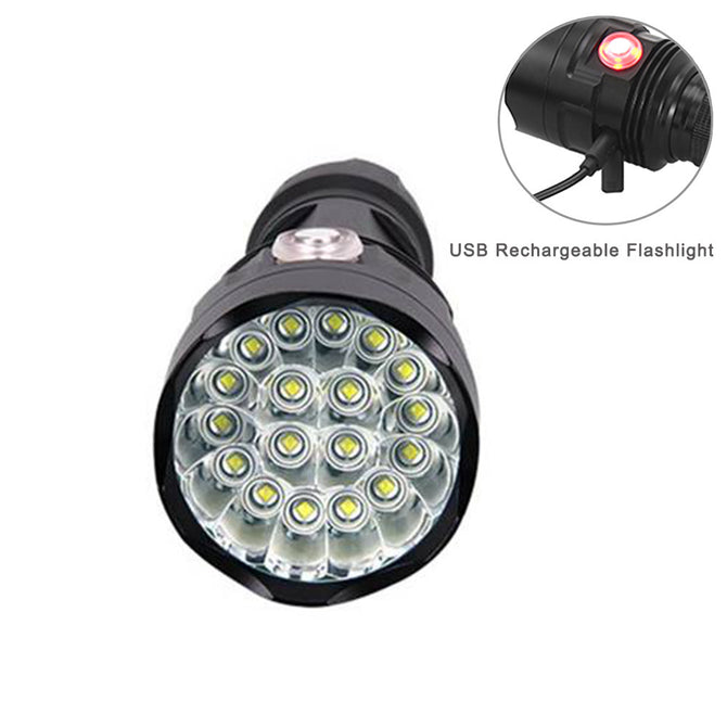 ESAMACT 18-LED CREE XML-T6 LED Torch, USB Rechargeable 6-Mode Flashlight